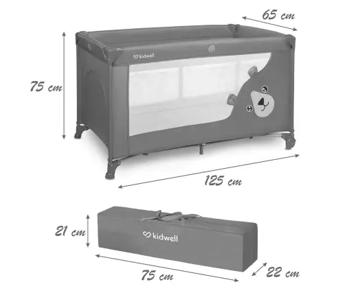 BLISSY DUO two-level travel cot Gray