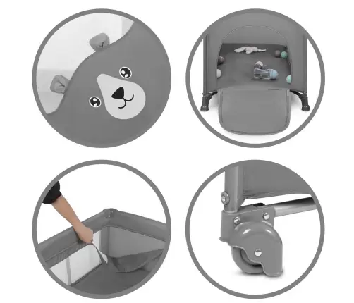 BLISSY DUO two-level travel cot Gray