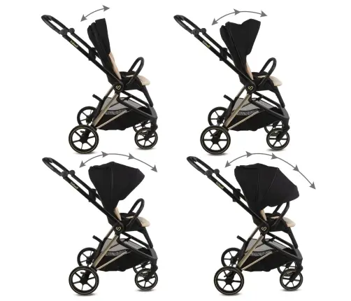 VELMONT Black/Beige stroller with bassinet