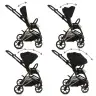 VELMONT Black/Beige stroller with bassinet