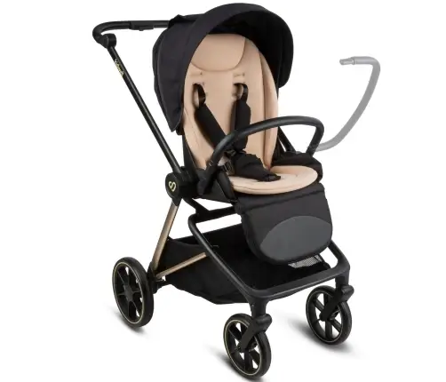 VELMONT Black/Beige stroller with bassinet