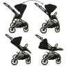 VELMONT Black/Beige stroller with bassinet