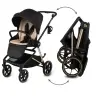 VELMONT Black/Beige stroller with bassinet