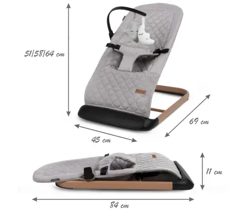 LARO Full Grey/Wooden baby bouncer