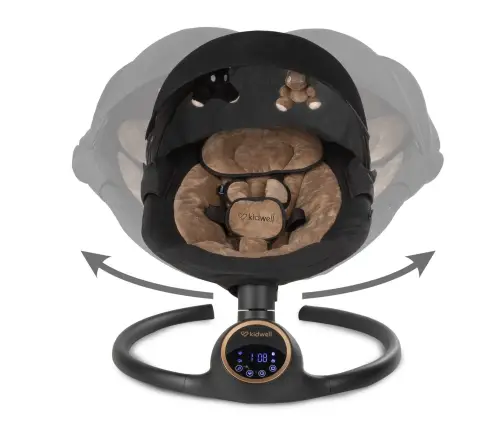 REVE Black/Gold 2-in-1 electric baby bouncer