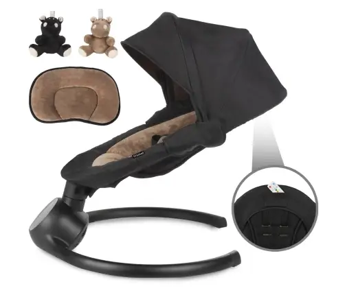 REVE Black/Gold 2-in-1 electric baby bouncer