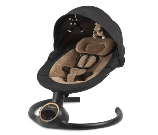 REVE Black/Gold 2-in-1 electric baby bouncer