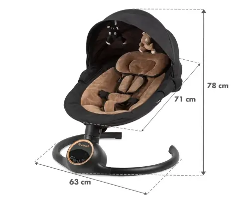 REVE Black/Gold 2-in-1 electric baby bouncer