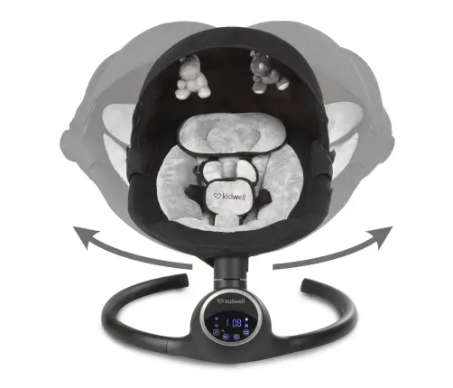 REVE Black/Silver 2-in-1 electric baby bouncer