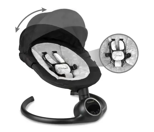 REVE Black/Silver 2-in-1 electric baby bouncer