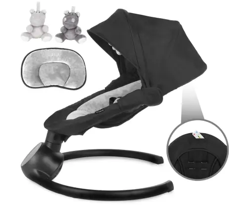REVE Black/Silver 2-in-1 electric baby bouncer