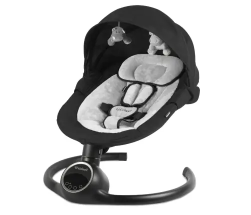 REVE Black/Silver 2-in-1 electric baby bouncer