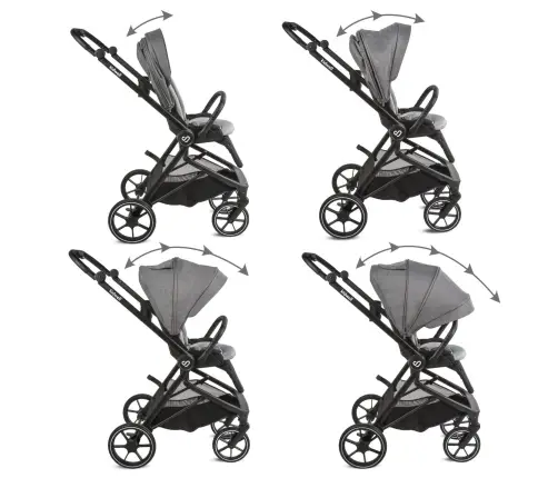 VELMONT Gray stroller with bassinet