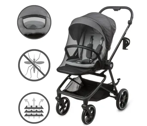 VELMONT Gray stroller with bassinet