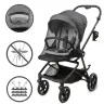 VELMONT Gray stroller with bassinet
