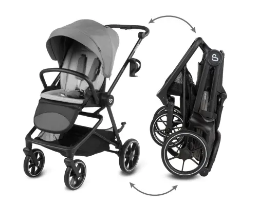 VELMONT Gray stroller with bassinet