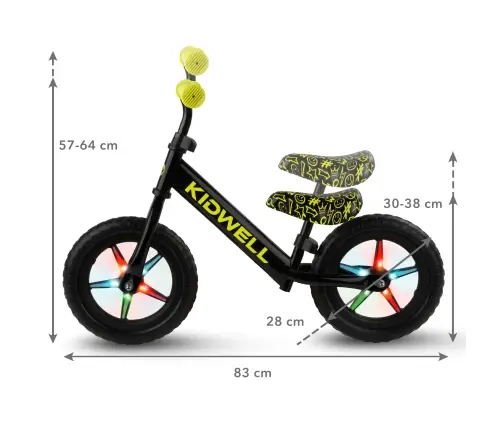 REBEL LED Neon Yellow balance bike