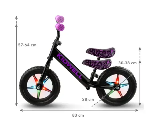 REBEL LED Neon Pink balance bike