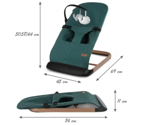 LARO Green/Wooden baby bouncer