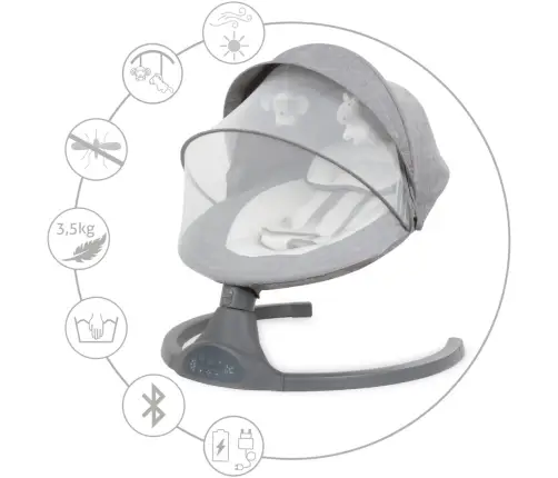 Kidwell LUXI DARK MELANGE 2-in-1 electric baby bouncer