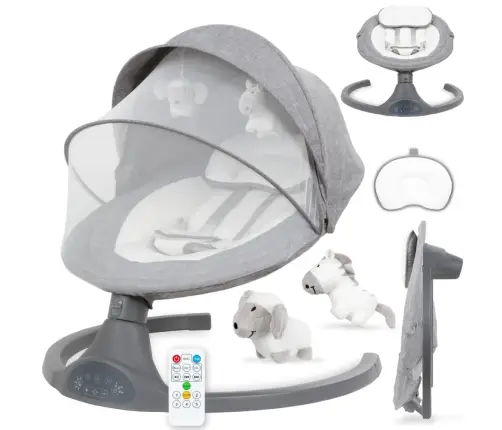 Kidwell LUXI DARK MELANGE 2-in-1 electric baby bouncer