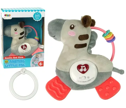 Interactive Educational Zebra Grey Sound Melodies Teether Rattle