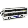 White Double-decker Police Bus with Pull Down Sound