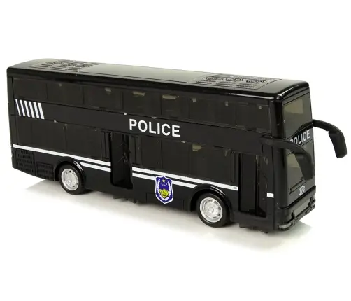 Black Double-decker Police Bus with Pull Down Sound