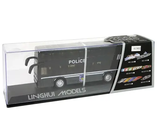 Black Double-decker Police Bus with Pull Down Sound