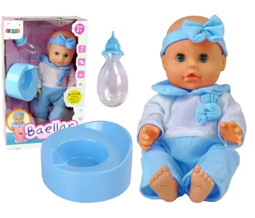 Doll 30 cm Blue Bottle Nightie Drinks