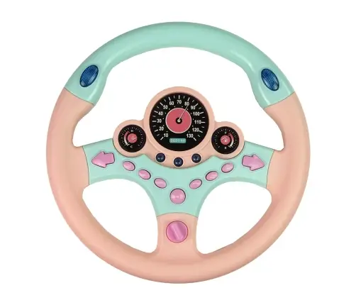 Interactive Pink Steering Wheel Driving Simulator Sounds Lights