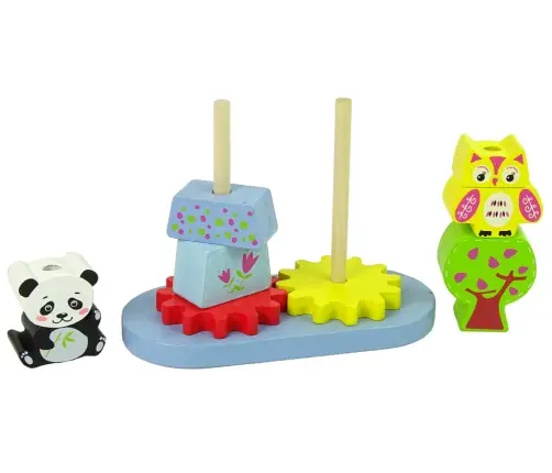 Wooden Animals Sorter Owl Panda Gears