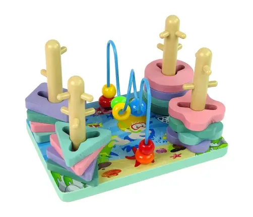 Wooden Bricks Sorter Sea World Educational Beads