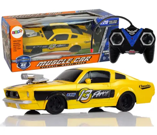 Radiovadāmā mašīna ar pulti Sports Car Classic 1:20 Yellow Pilot