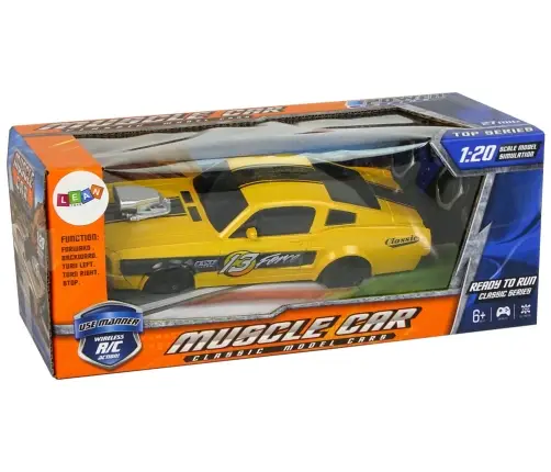 Radiovadāmā mašīna ar pulti Sports Car Classic 1:20 Yellow Pilot