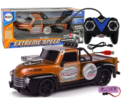 Radiovadāmā mašīna ar pulti 1:18 Pick-up Brown