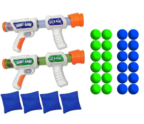 4 in 1 Target Toss Game Bags Foam Ball Gun