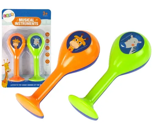 Set of Two Rattles Maracas Animals