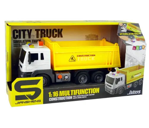 Construction Vehicle Tipper Truck 1:16 Yellow Lift Trailer Construction Vehicle Tipper Truck 1:16 Yellow Lift Trailer