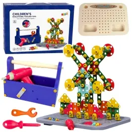 Building Blocks Set in Tool Box + Battery-driven screwdriver DIY TOOL BOX