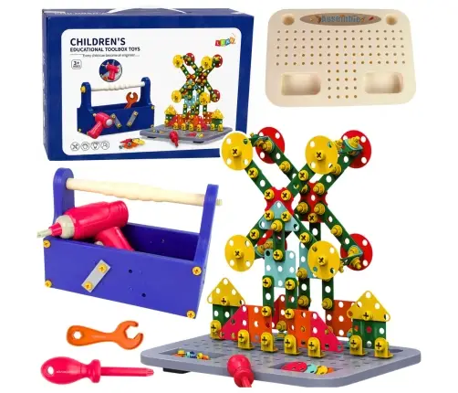 Building Blocks Set in Tool Box + Battery-driven screwdriver DIY TOOL BOX