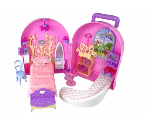 Дом для кукол в сумке с мебелью