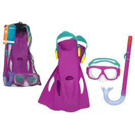 Diving Set Mask, Snorkel, Fins Pink Bestway 25019