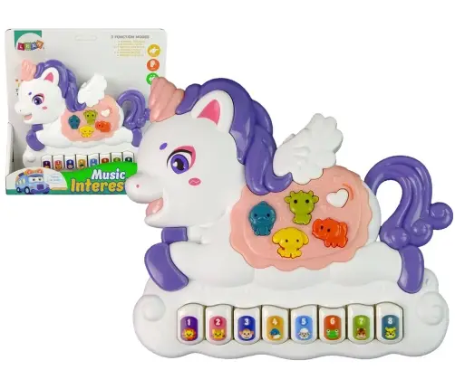 Interactive Piano Unicorn Sound Animals Vehicle Sounds Melodies White
