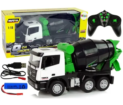 Concrete mixer Remote Controlled 1:18 Black Huina 2.4G Rotating Bucket