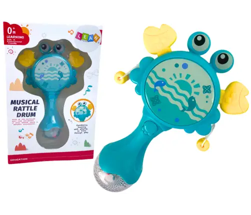 Baby Crab Rattle Drum Lights Melodies Blue