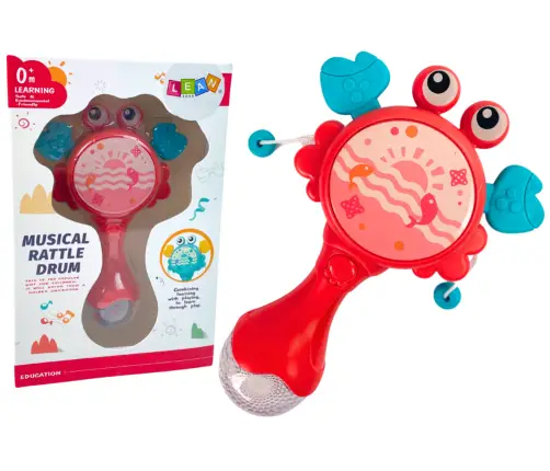 Baby Crab Rattle Drum Lights Melodies Red Baby Crab Rattle Drum Lights Melodies Red