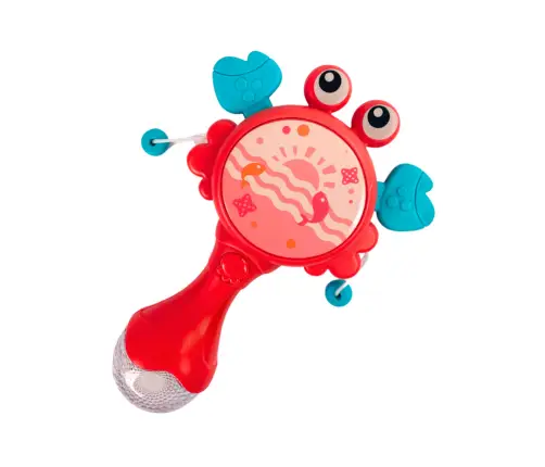 Baby Crab Rattle Drum Lights Melodies Red Baby Crab Rattle Drum Lights Melodies Red