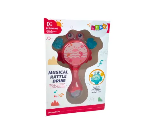 Baby Crab Rattle Drum Lights Melodies Red Baby Crab Rattle Drum Lights Melodies Red
