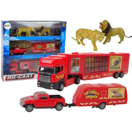 Circus Animals Vehicle Set The Circus Animals Truck + Car with Trailer